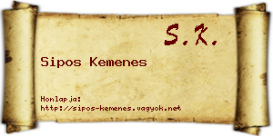 Sipos Kemenes névjegykártya