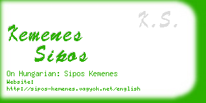 kemenes sipos business card